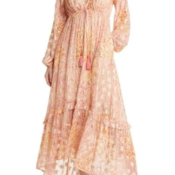 Ciebon Crissta Metallic Print Light Pink Long Sleeve Maxi Dress Size XS - Picture 6 of 8